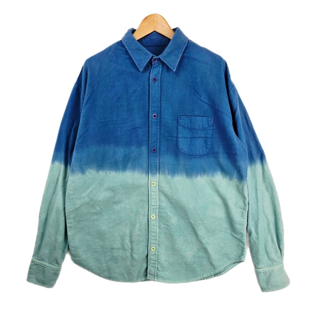 Men's Blue to Teal Ombre Button-Up Shirt